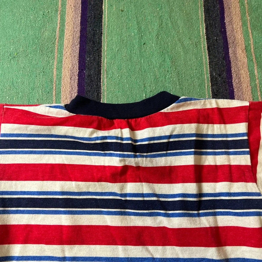 Looney Tunes Taz T-Shirt Kids Red White Blue USA All American Striped Vintage